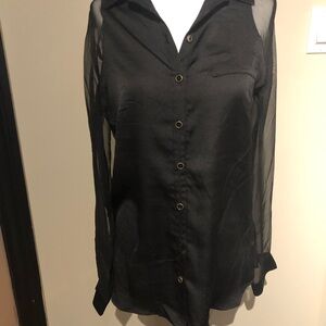 Dynamite Elegant Black Sheer Women's Top Size XS